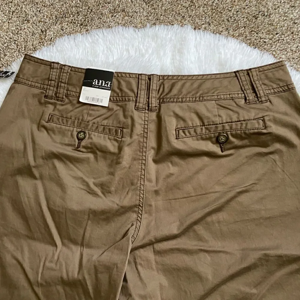 a.n.a‎ Capri Pants Bermuda Olive Brown NEW Women’s Size 12
